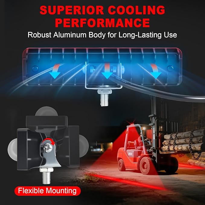 LED Forklift Safety Light Red for AGV Automated Guided Vehicle, Forklift Truc...