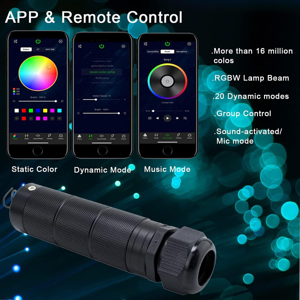 AZIMOM Car Use 6W RGBW 450pcs 0.03in 9.8ft Fiber Optic Lights Starlight Headl...