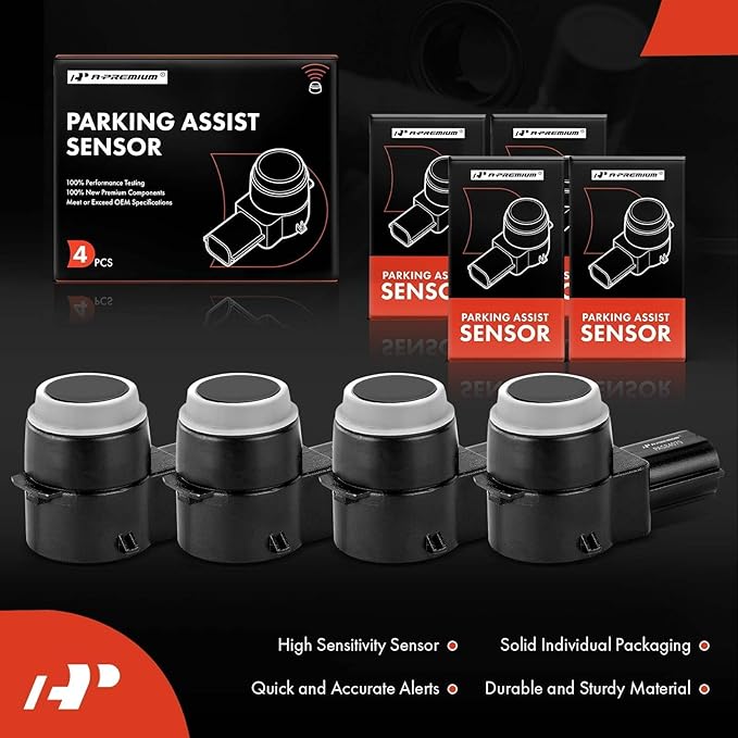 A-Premium 4-PC Reverse Backup Parking Aid Assist Sensor Compatible