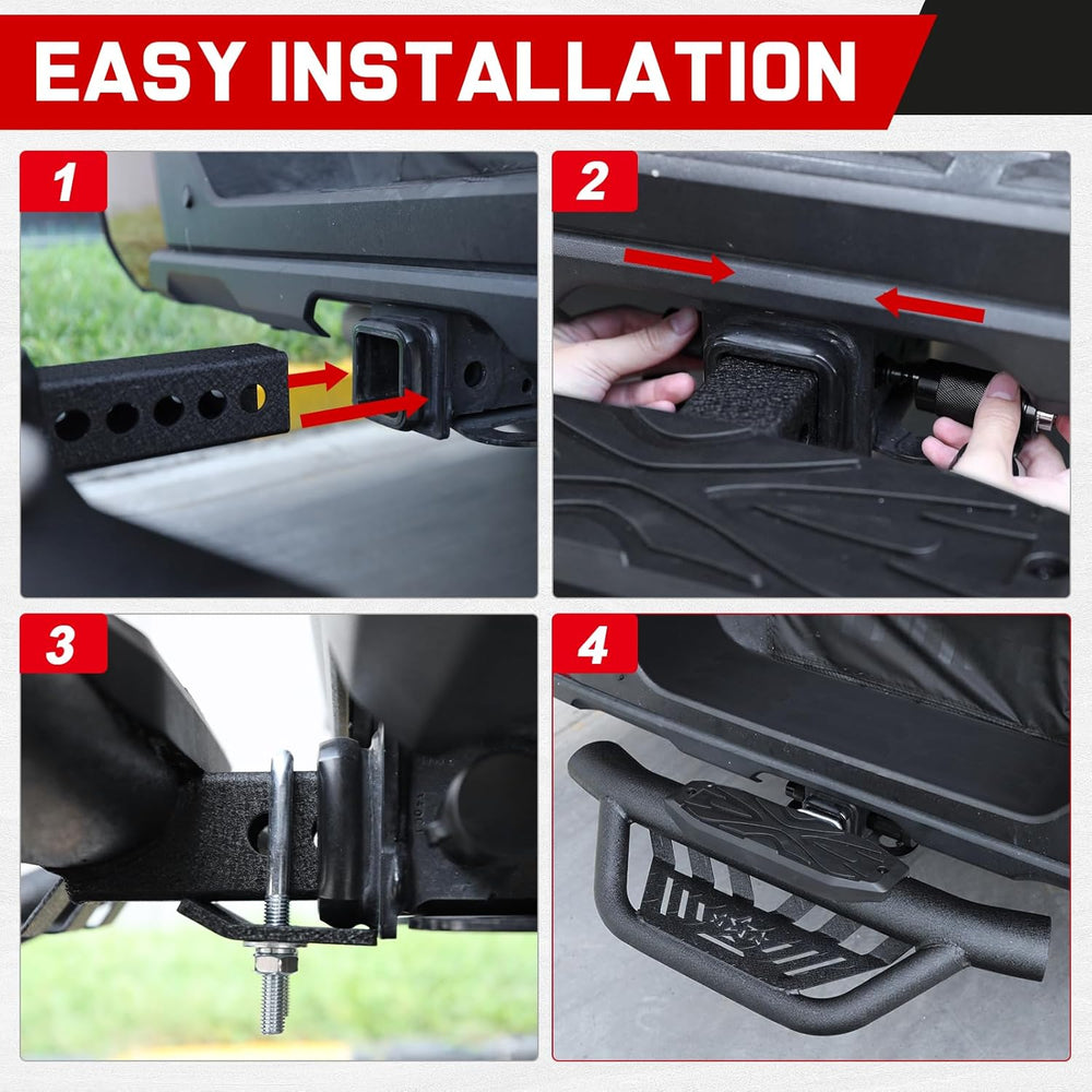 Double Layer Tow Hitch Step for 2" Hitch Receiver, Carbon Steel with Dua...