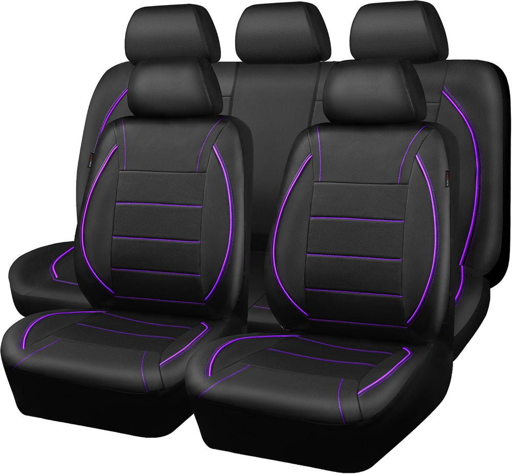 CAR PASS Piping PU Leather Car Seat Cover,Inside Zipper Design and Reserved O...