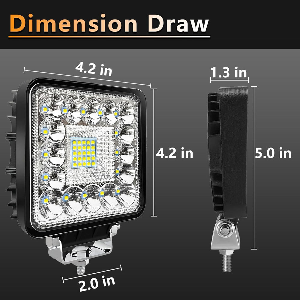 LED Tractor Work Lights, Off Road LED Pod Lights 4 Inch 240W 20000lm 12V 24V ...