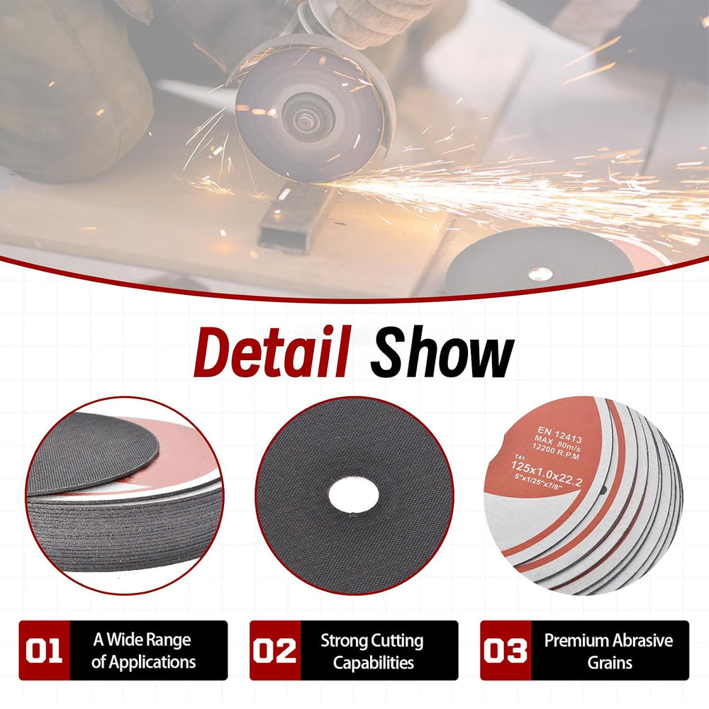 100 Pack 5" x.040 x7/8" Cut-Off Wheel - Metal & Stainless Steel...
