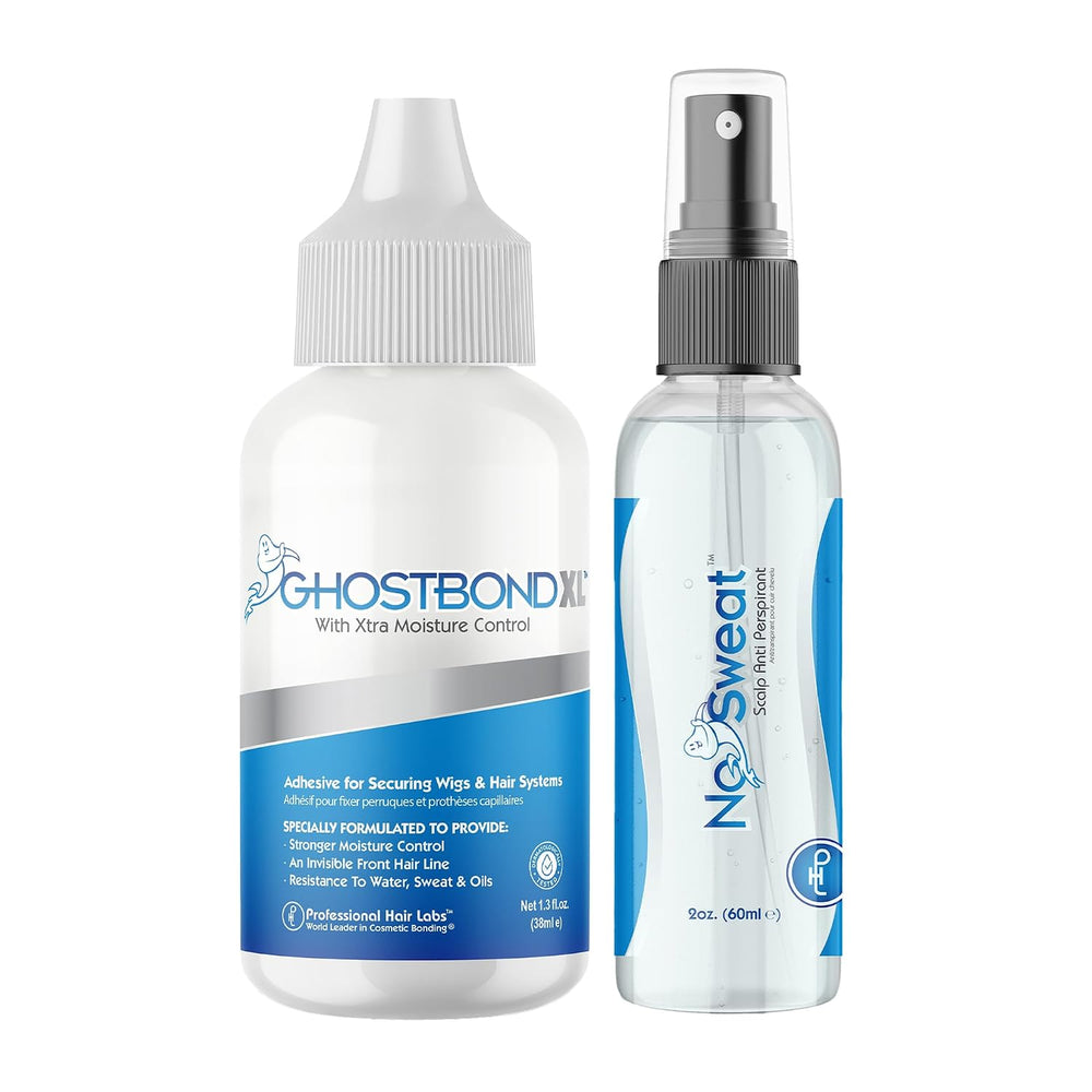 GHOSTBOND XL Wig Glue Kit, 1.3oz + No Sweat Scalp Antiperspirant 2oz