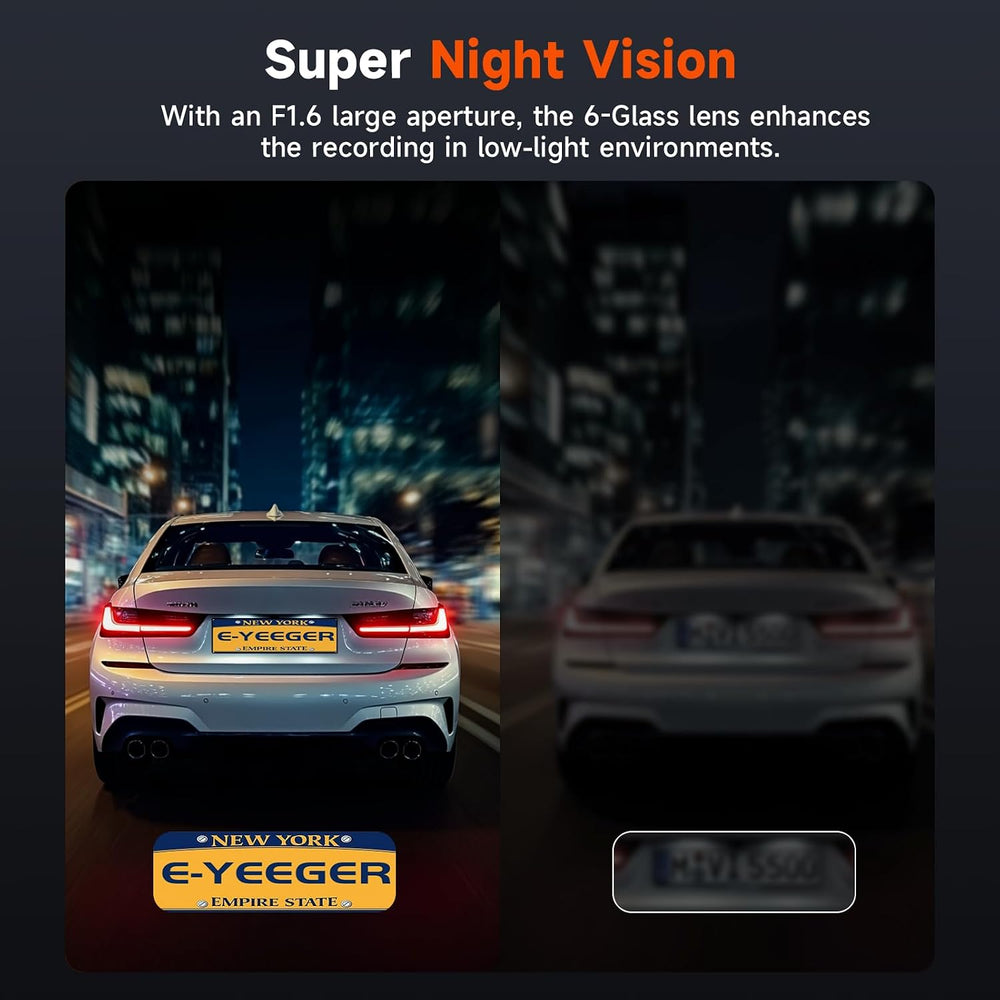 Dash Cam Front and Rear, 4K+1080P Dual Camera for Cars, 32GB Card Included