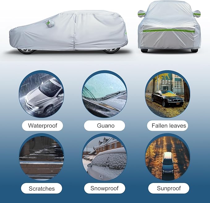 AUQDD 6-Layers Premium SUV Car Cover Waterproof All Weather Weatherproof UV Sun