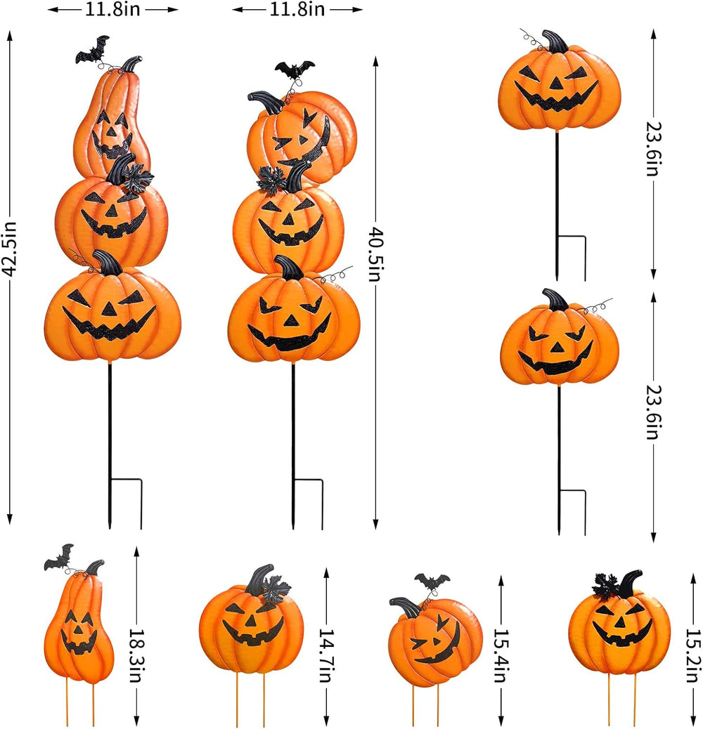 2 Pack Halloween/Thanksgiving Garden Stakes, Outdoor Party Décor Stacked Meta...