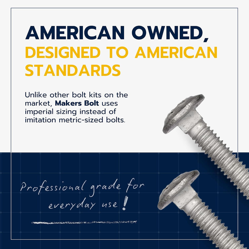 5/16" x 3-1/2" (50 Pack) Galvanized Carriage Bolt Kit Grade 307A In...