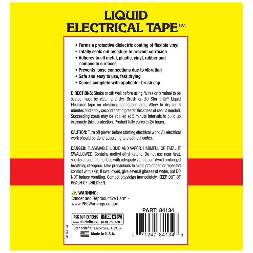 STAR BRITE Liquid Electrical Tape - Superior Adhesion and Flexible Protection...