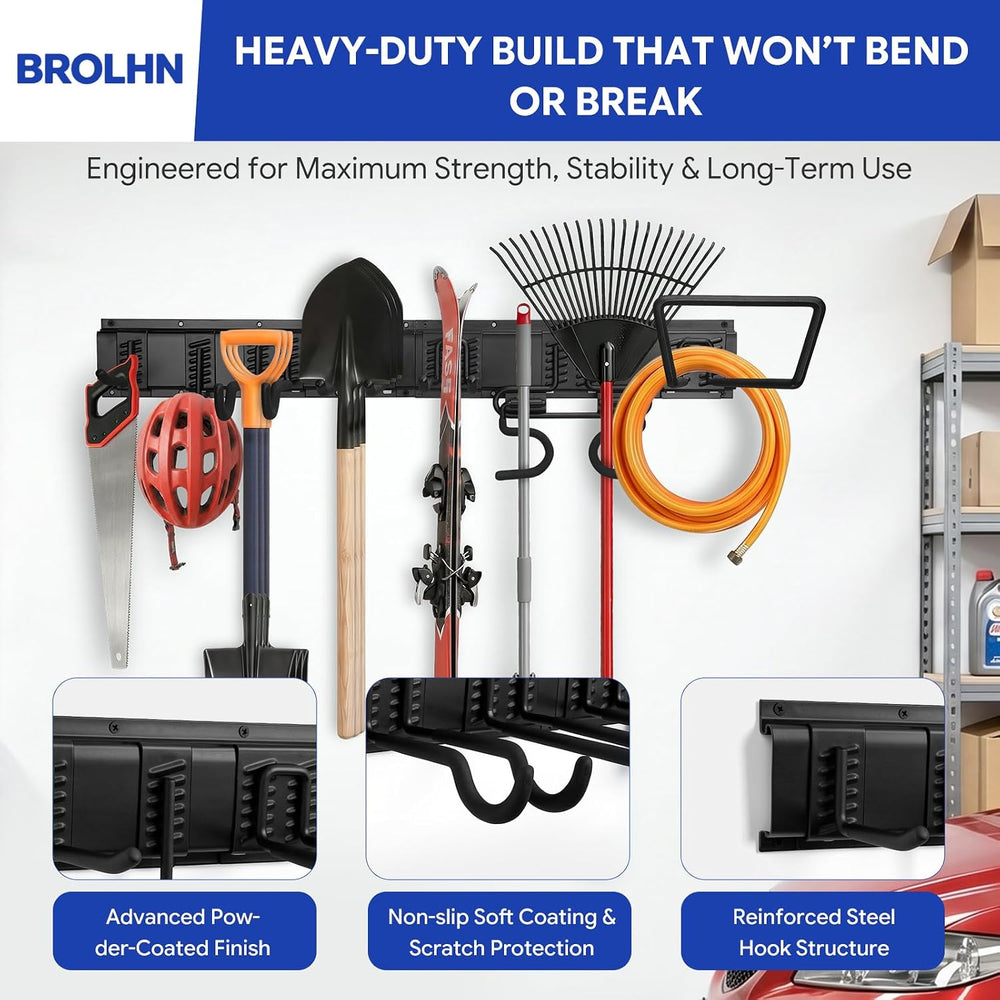 32 Inches Rail Garage Tool Organizer Wall Mount, 480LBS Capacity, Tool Rack, ...