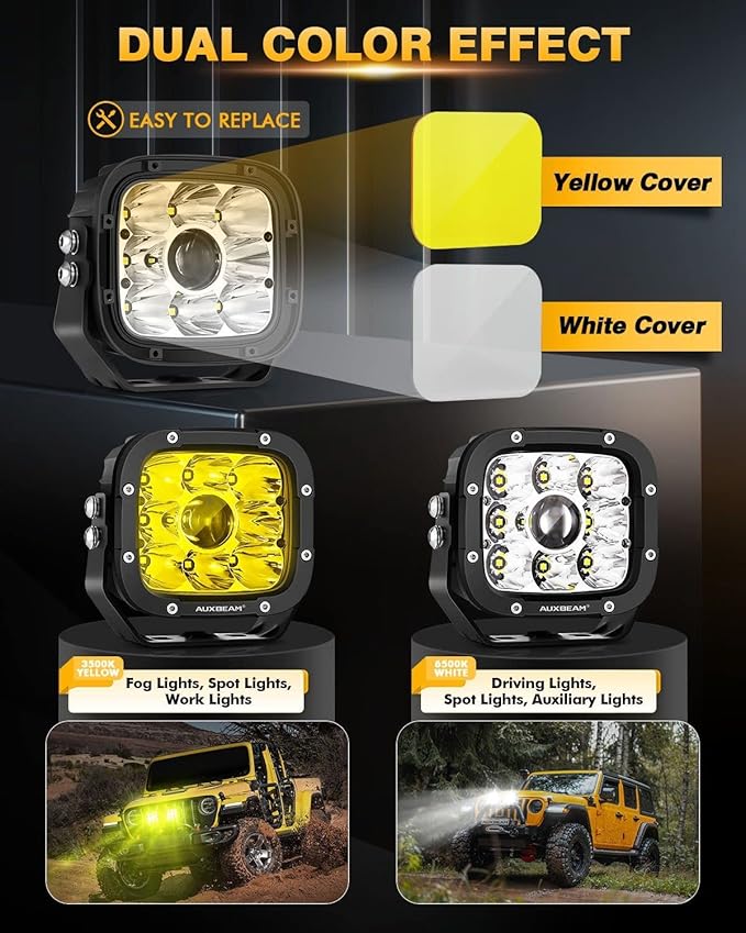 Auxbeam XP-Ultra Series 5 Inch LED Pod Lights 110W Hyper Spot Beam Cube Offroad