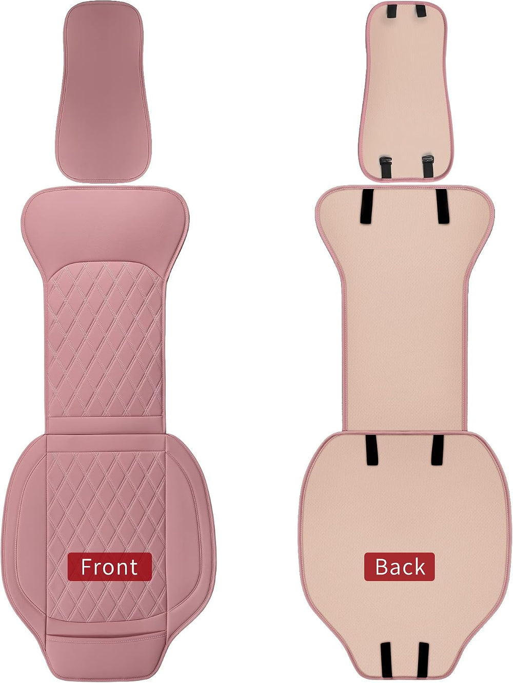 Universal Front Leather Car Seat Covers Pink 2 Pcs Luxury Seat Covers, Anti-S...