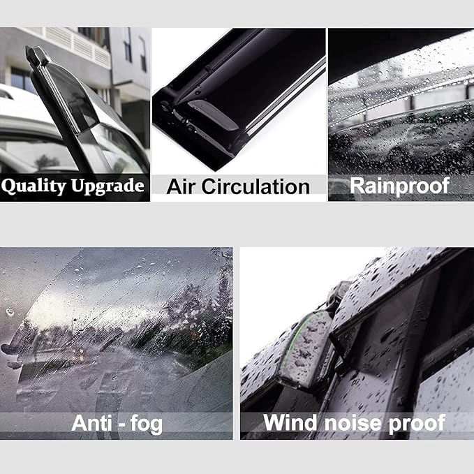 94079 Side Window Visors Wind Vent Deflector, Dark Smoke Window Shade