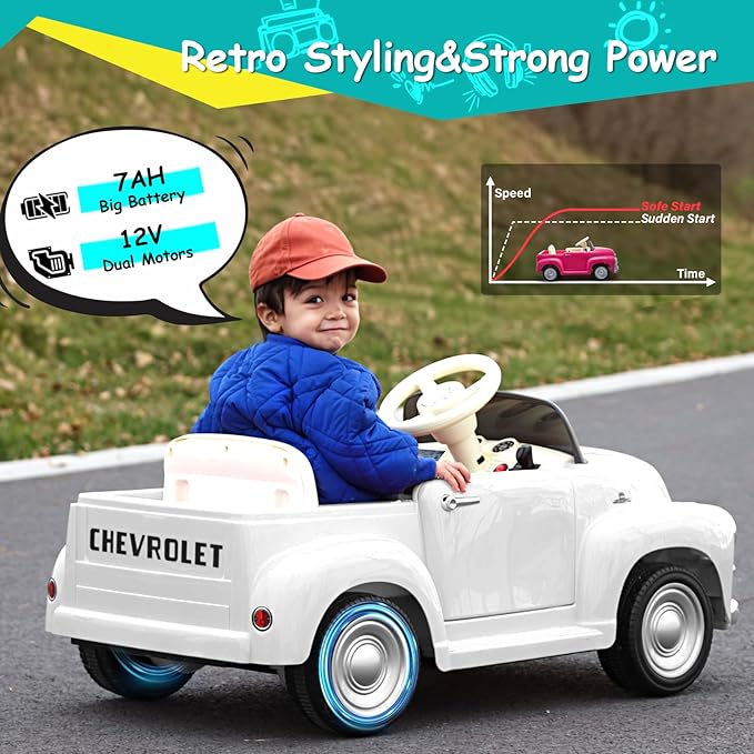 Joywhale 12V Kids Ride on Car Licensed Chevrolet 3100 Pickup Battery Powered
