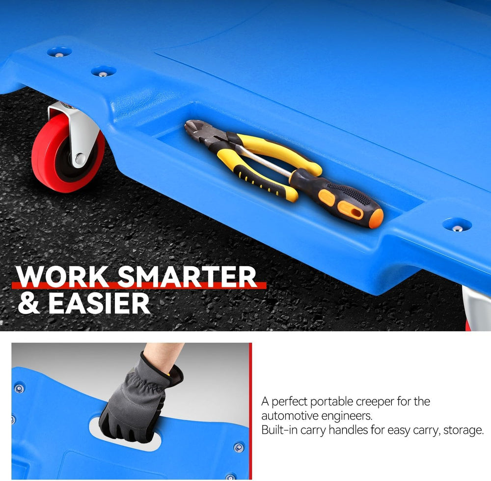 Auto Dynasty 36 in Low-Profile Under-Car Rolling Mechanic Creeper, Blue