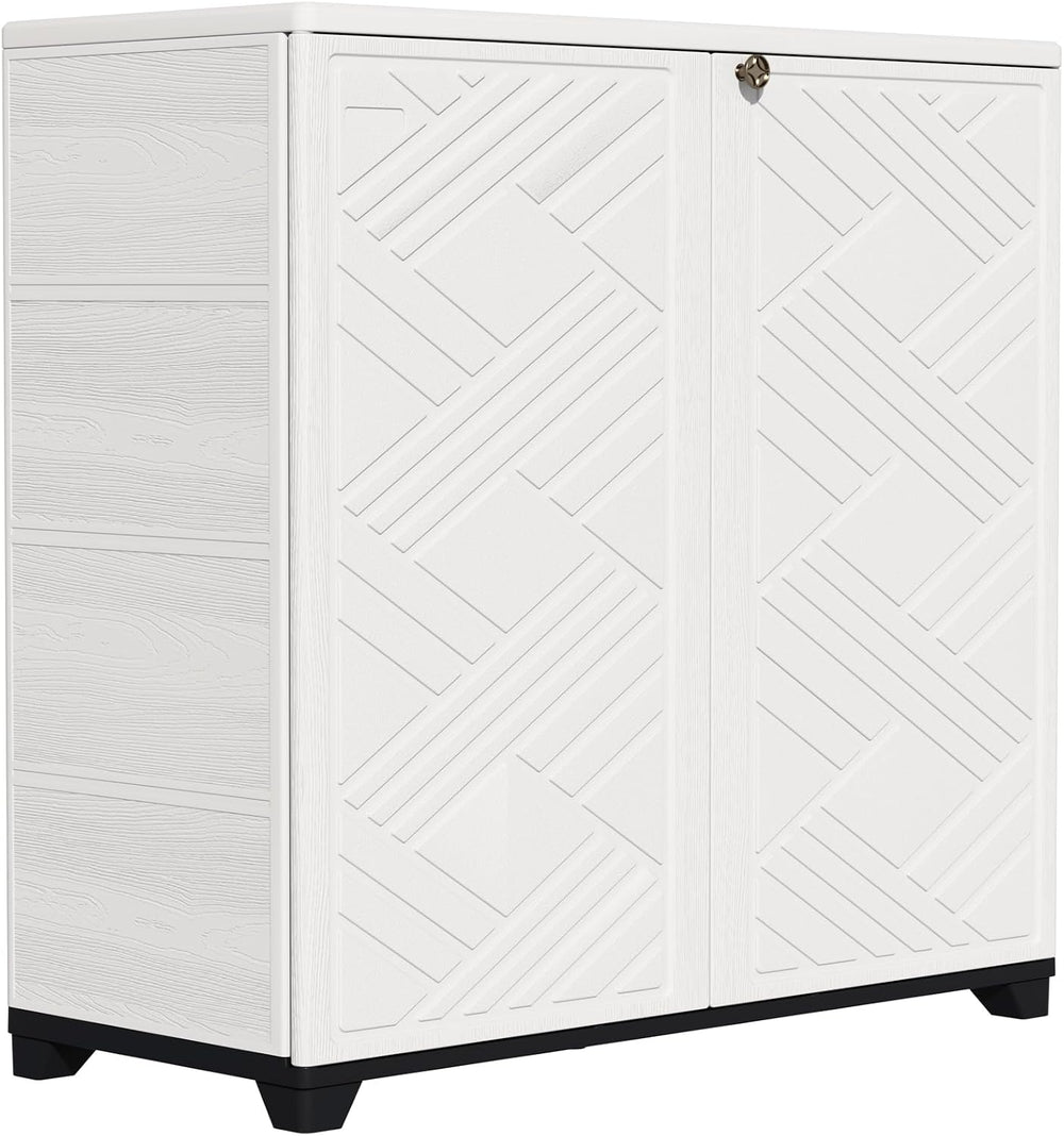 ZZM Indoor/Outdoor Storage Cabinet Waterproof, 34"x15"x34" Pla...