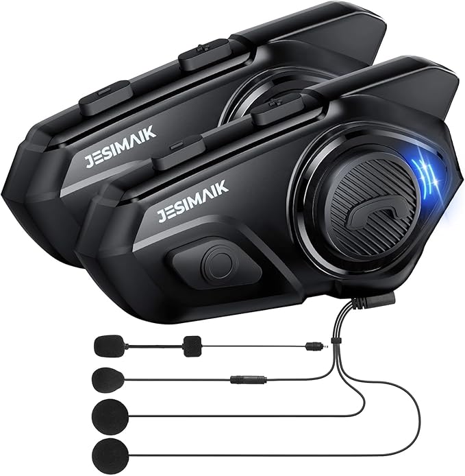 Motorcycle Helmet Bluetooth Headset, 10 Way 2KM Helmet Communication System (...