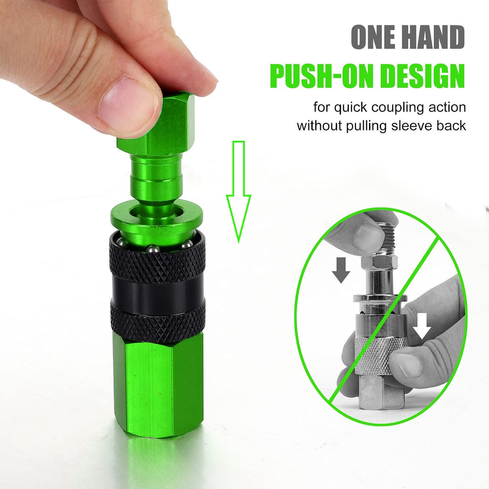 Aluminum Air Fittings, 1/4" NPT, 25 Pieces, Green