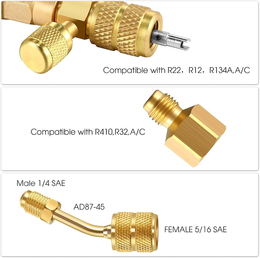 Mudder R410a Valve Core Remover Tool HVAC 7 Air Conditioning Refrigerant Angl...