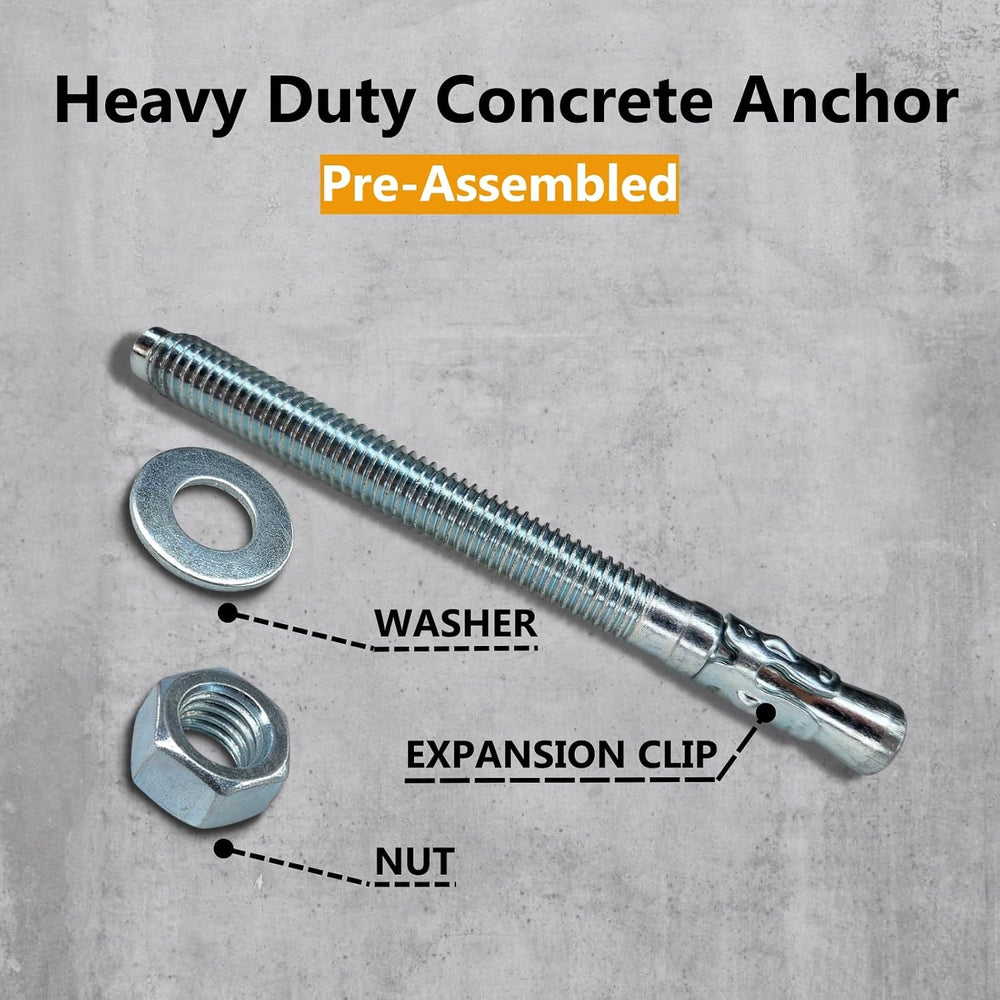 Party Animals 5/8 x 6 Inch Wedge Anchor, 25 PCs Zinc-Plated Industrial Anchor...