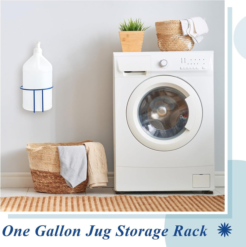 Hicarer 4 Pcs One Gallon Jug Storage Rack Wall Mounted Heavy Duty, Blue