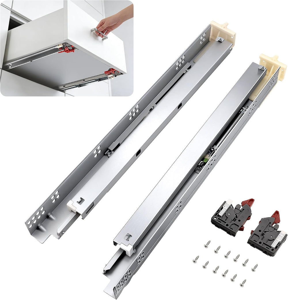 10 Pairs 18" Undermount Soft Close Drawer Slides, Bottom Mount Full Exte...