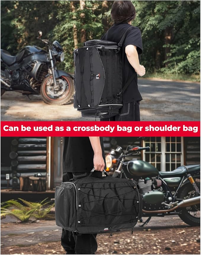KEMIMOTO Motorcycle Tail Bag, Dual Use Motorcycle Rear Seat Bag