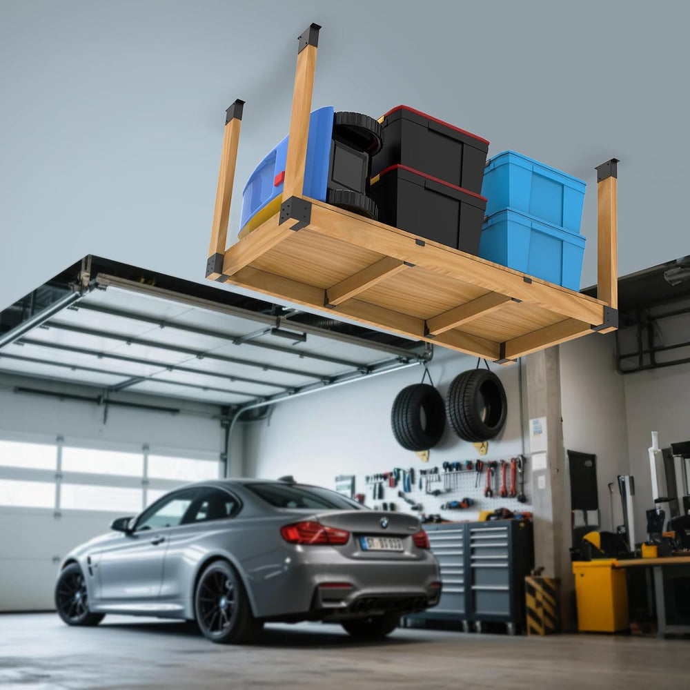 Heavy Duty Overhead Garage Storage Rack Kit for 2x4 Wood (Actual 1.5"x3....