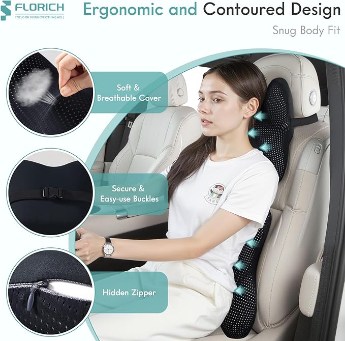 FLORICH Lumbar Support Pillow and Neck Headrest Pillow