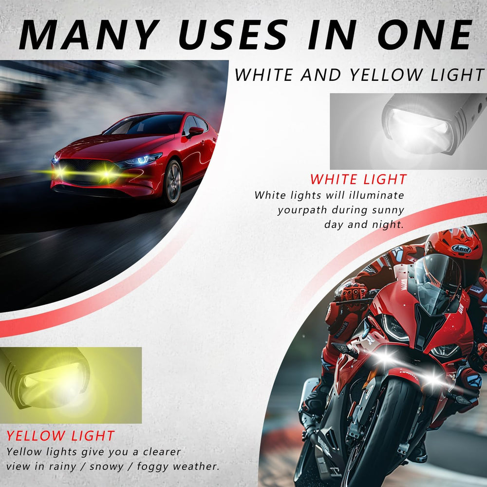 Motorcycle Driving Lights 3 Modes Hi/Lo Beam Sport Front Grille LED Lights