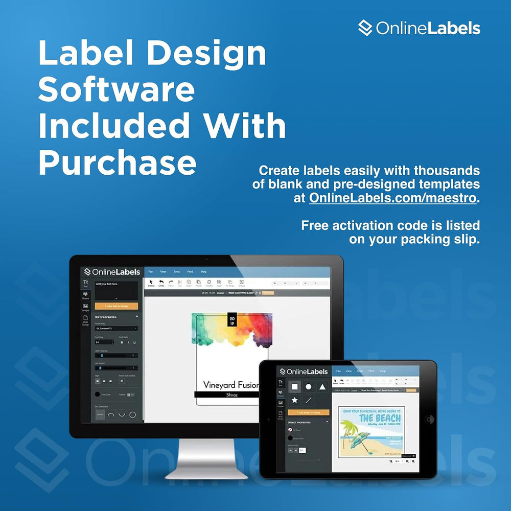 OnlineLabels 8.5" x 11" Sticker Paper - Weatherproof Matte - 100 Sh...