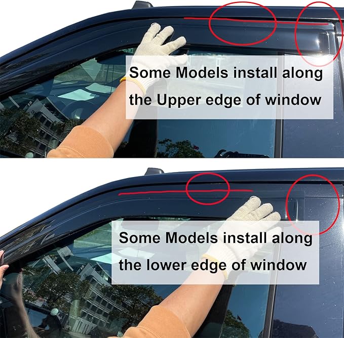 Smoke Sun/Rain Guards Window Visors Compatible (4Pcs)