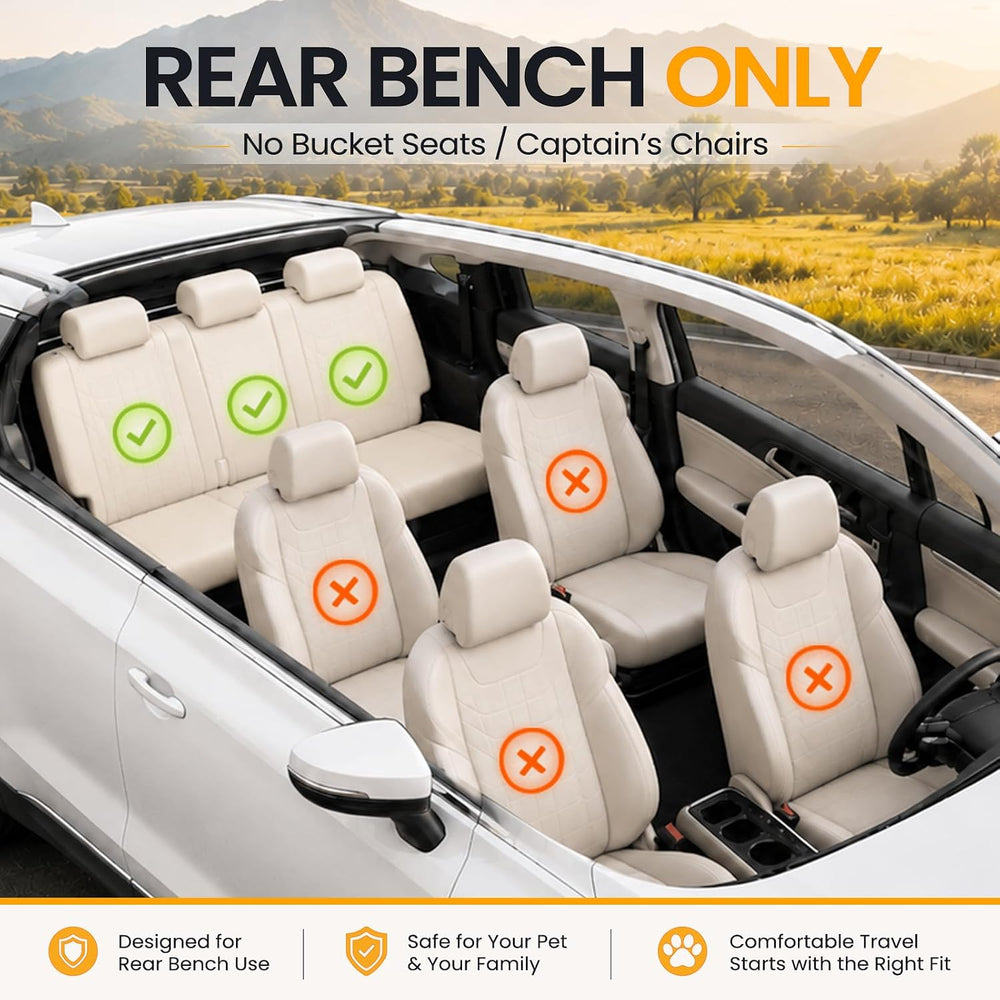 Large Dog Car Seat Half Back Seat Extender with Hard Bottom