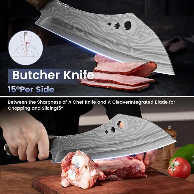 Butcher Knife Set, Breaking & Boning Knife, Japanese Style High Carbon Steel