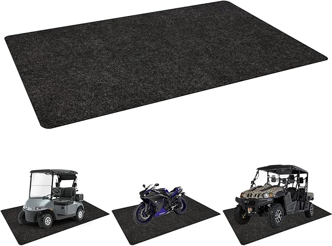 Golf Cart Parking Mat 4.9 ft × 9.1 ft Garage Floor Mat Oil Absorbent Waterproof