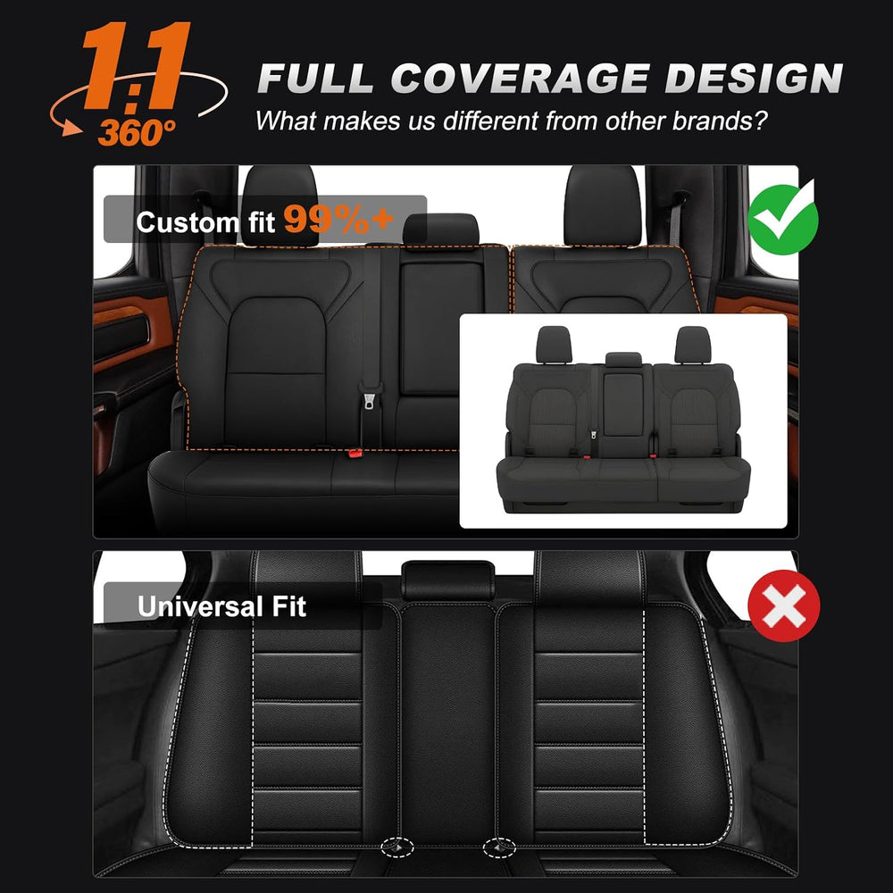 AOMSAZTO Custom Fit Seat Covers for Dodge RAM 1500 2019-2026 Truck Full Set