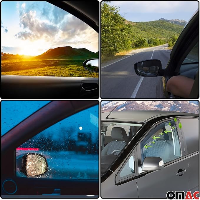 OMAC Window Visor Vent Rain Deflector (2 Pcs)
