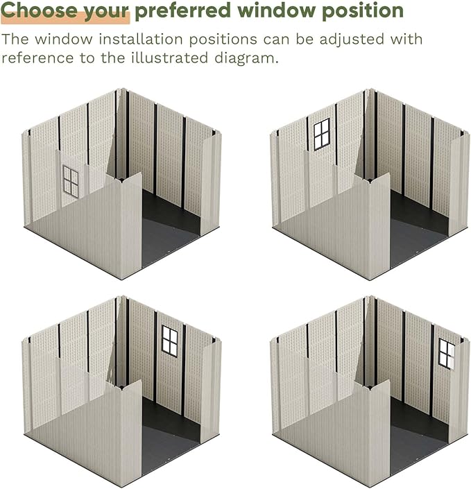 Patiowell 8 x 8 FT Plastic Outdoor Storage Shed