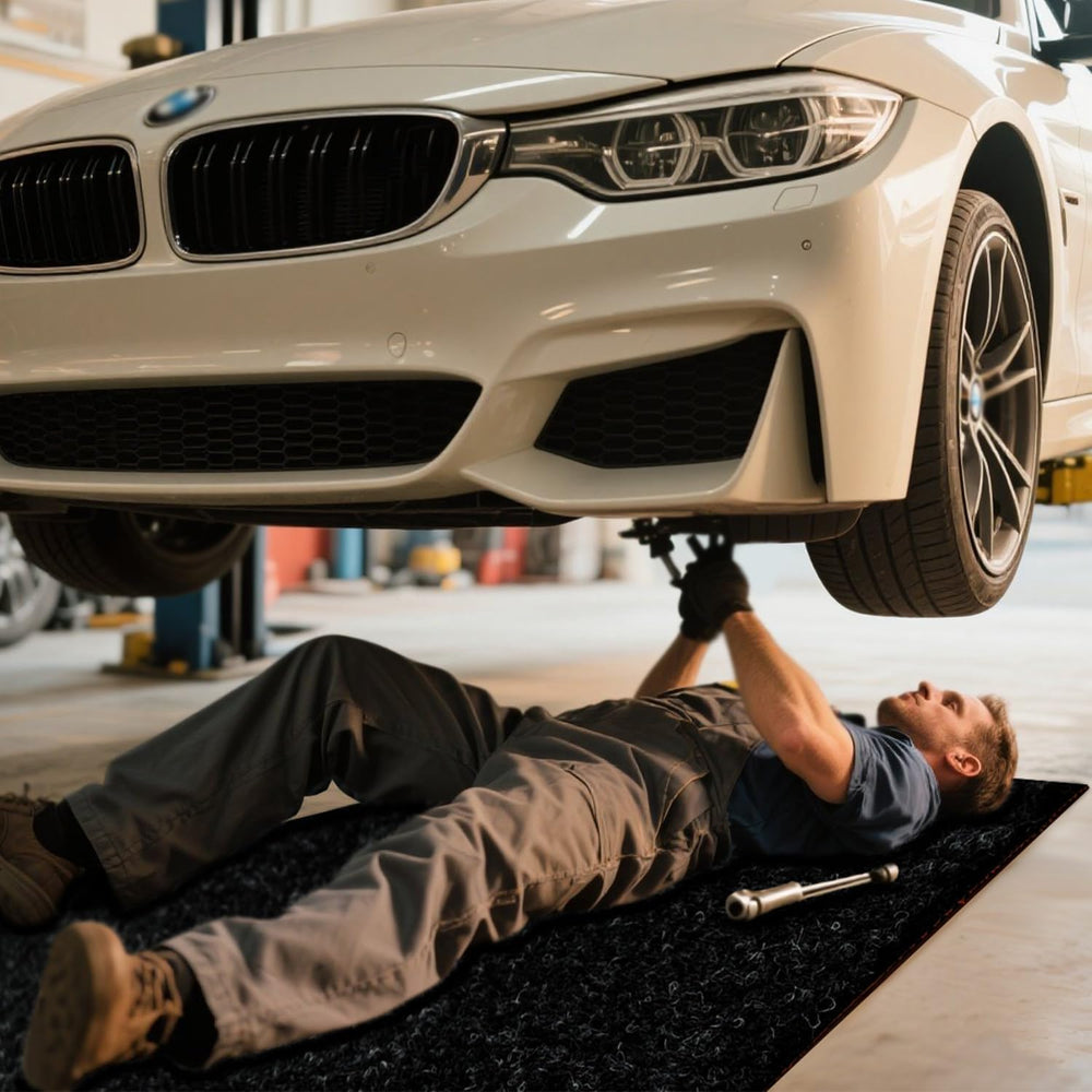 Oil Spill Garage Floor Mat Large, Heavy Duty 98" x 79" 8mm Thick Ga...