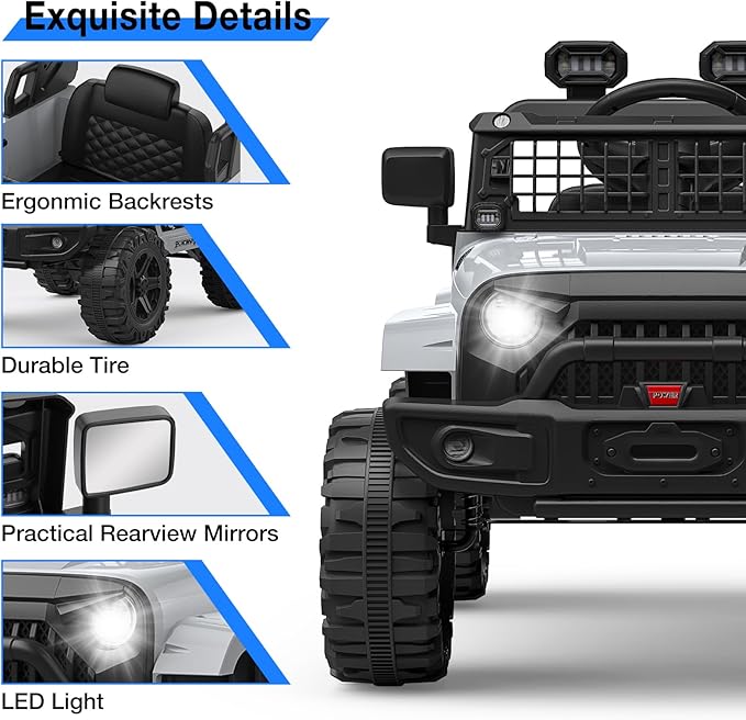 12V Kids Electric Ride On Truck Car w/Parent Remote Control, Spring Suspension