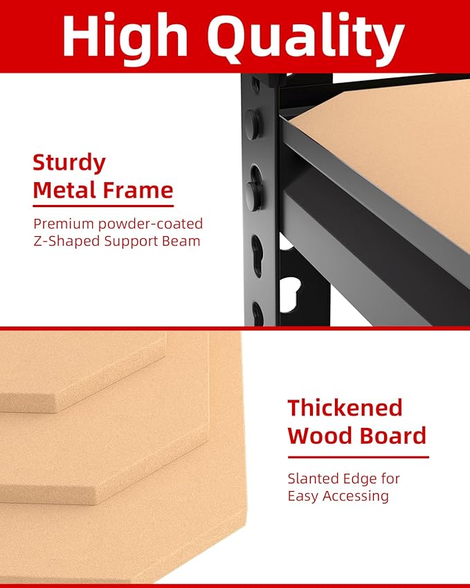 PrimeZone Heavy Duty Garage Storage Shelves (4PCS)