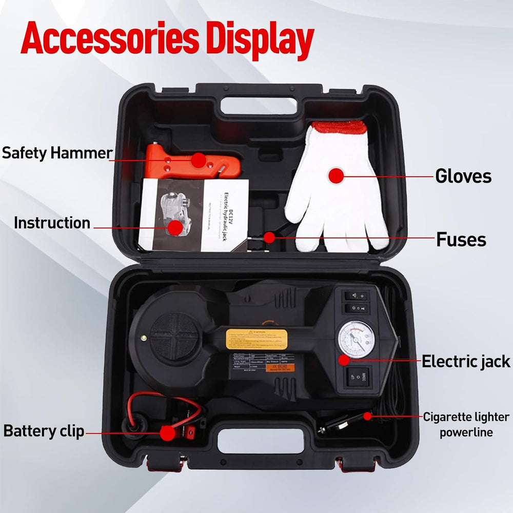 Trihelper Electric Car Jack 5 Ton 12V Floor Jack Hydraulic Jack Stand Car Lif...