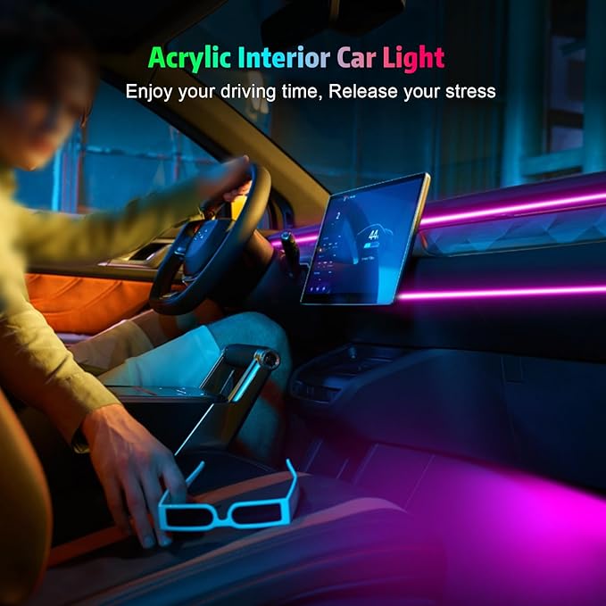 Acrylic Interior Car Lights, AMKI Car LED Strip Light