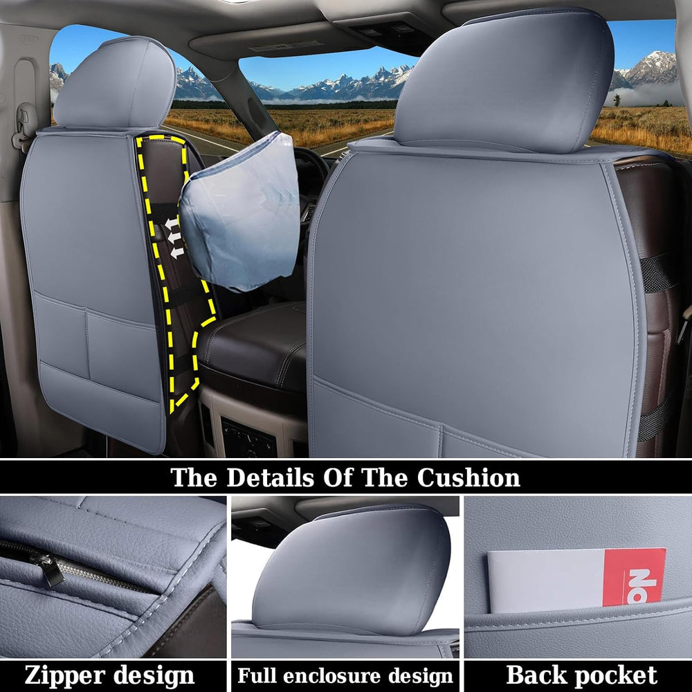 Coverado Gray Front Seat Covers for Dodge Ram, Waterproof Car Seat Covers for...