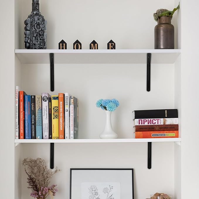 12 Pack L11 x H 8" Black Heavy Duty Shelf Brackets
