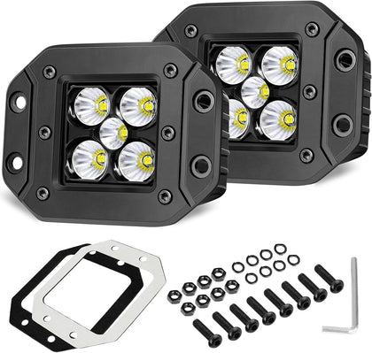 OFFROADTOWN 5 Inch 100W Flush Mount LED Cubes Offroad Reverse Fog Lights