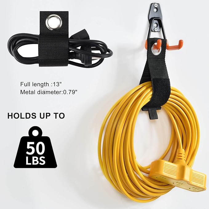 AOBEN Garage Hooks, Power Tool, Ropes-Orange (24PCS)