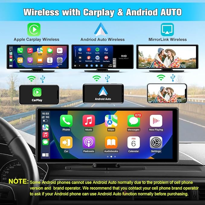 10.26" Portable Apple Carplay Screen