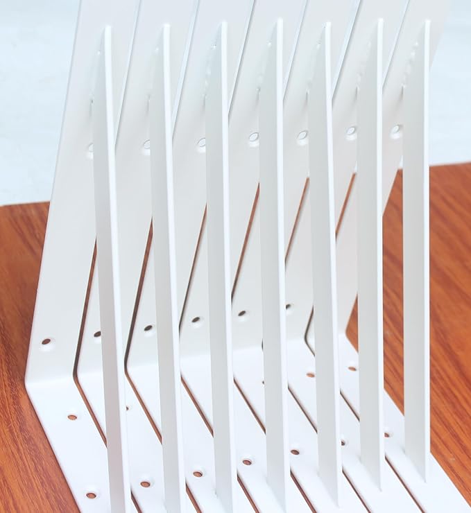 16 Pack L10 x H 8" White Heavy Duty Shelf Brackets