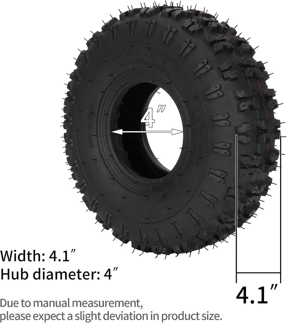 RUTU 4.10/3.50-4 410/350-4 Tire and Inner Tube with TR87 Bent Valve Stem